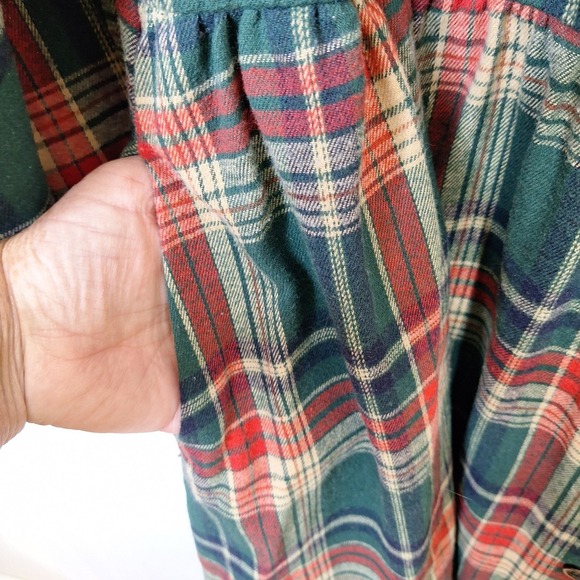 Bloomchic‎ Dress Womens US 26 Multicolor Plaid Midi  Long Sleeve Arc Hem Pockets - Picture 6 of 11